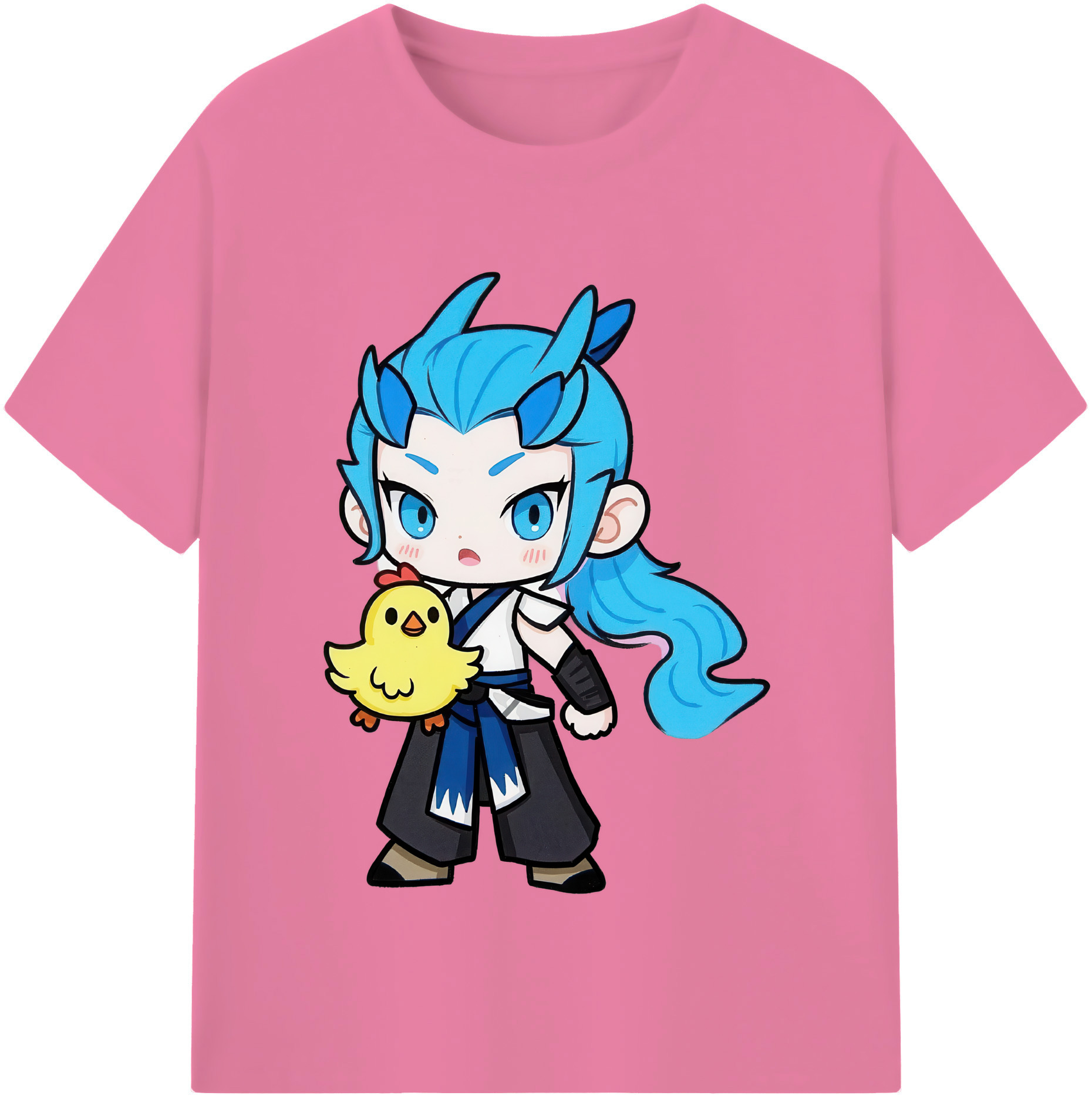 （画像用） Ne Zha 2 ナタ 魔童の大暴れ 綿100％半袖Tシャツ（フロントプリント）